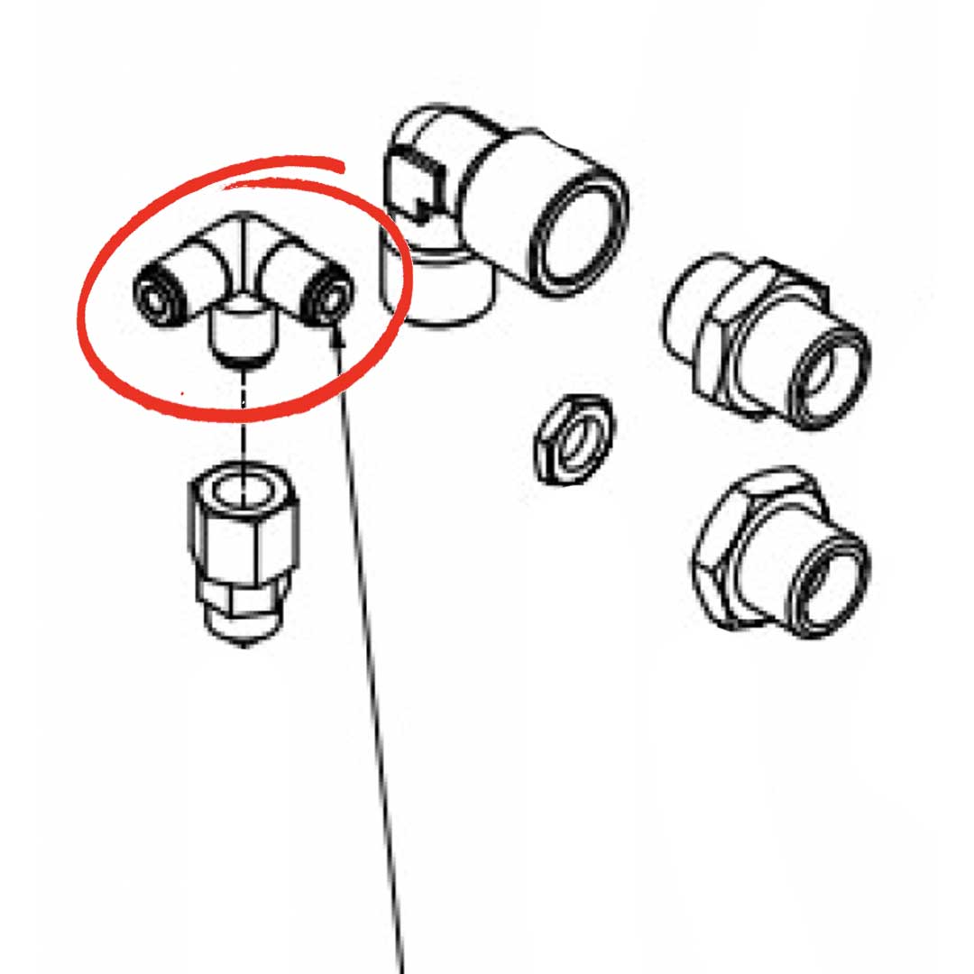 7304505TR Fitting 3 Ways 1/8