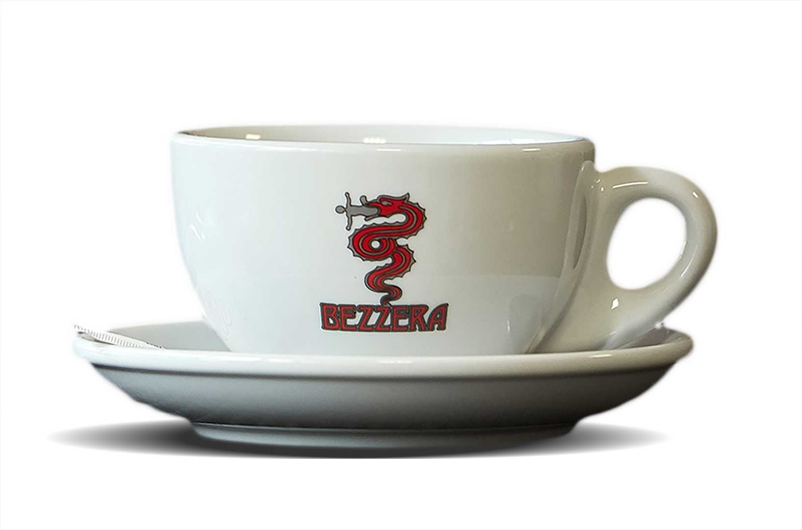 Bezzera Vintage Cappuccino Cup Set with Saucer – 6 Large 260cc Coffee Cups in Classic Italian Design, Perfect for Home Baristas and Coffee Shops, Available on Bezzera Australia Online Store