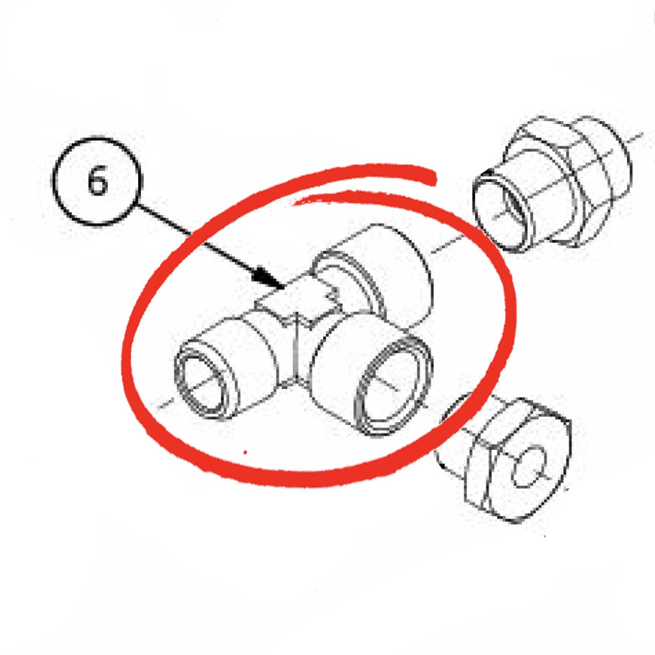 7304530TR T Fitting 3/8 G Ffm Ruveco